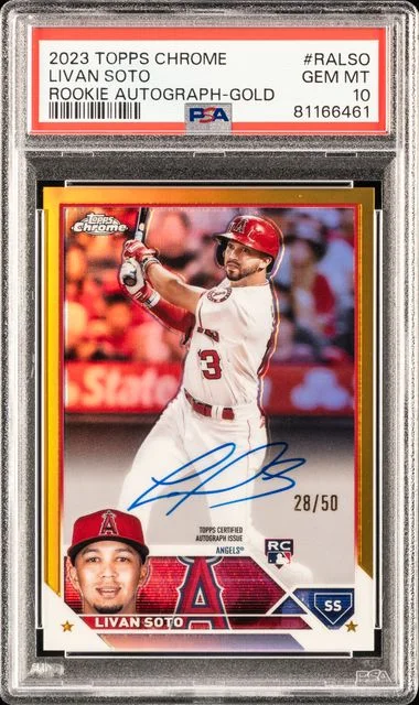2023 Topps Chrome Livan Soto Autograph Gold Wave #RA-LSO card image