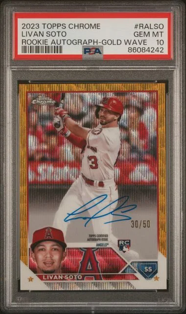 2023 Topps Chrome Livan Soto Autograph Gold Wave #RAL-SO card image