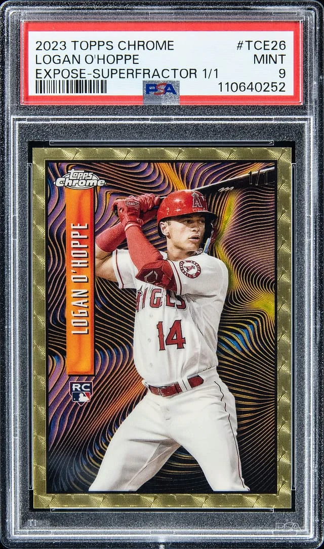 2023 Topps Chrome Logan O'Hoppe Expose Superfractor #TCE-26 card image