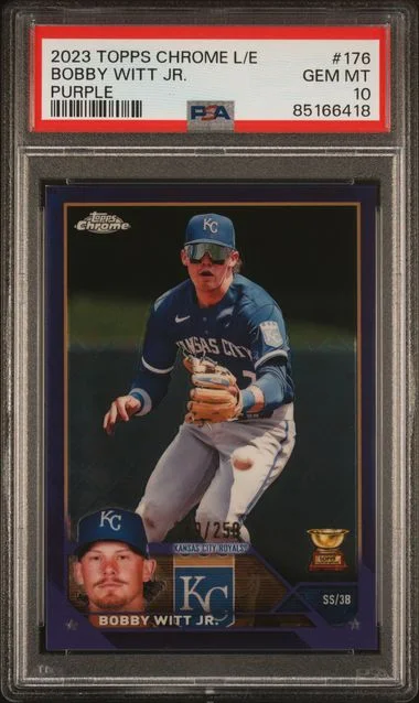 2023 Topps Chrome Logofractor Bobby Witt Jr. Edition Purple #176 card image