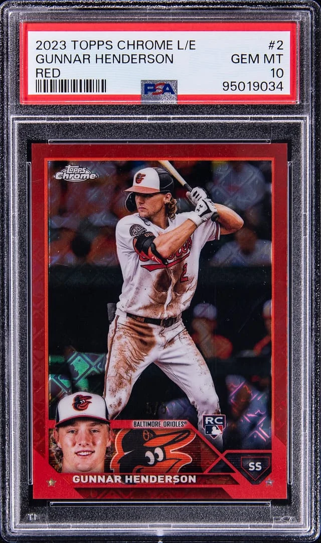 2023 Topps Chrome Logofractor Gunnar Henderson Edition Red Refractor #2 card image