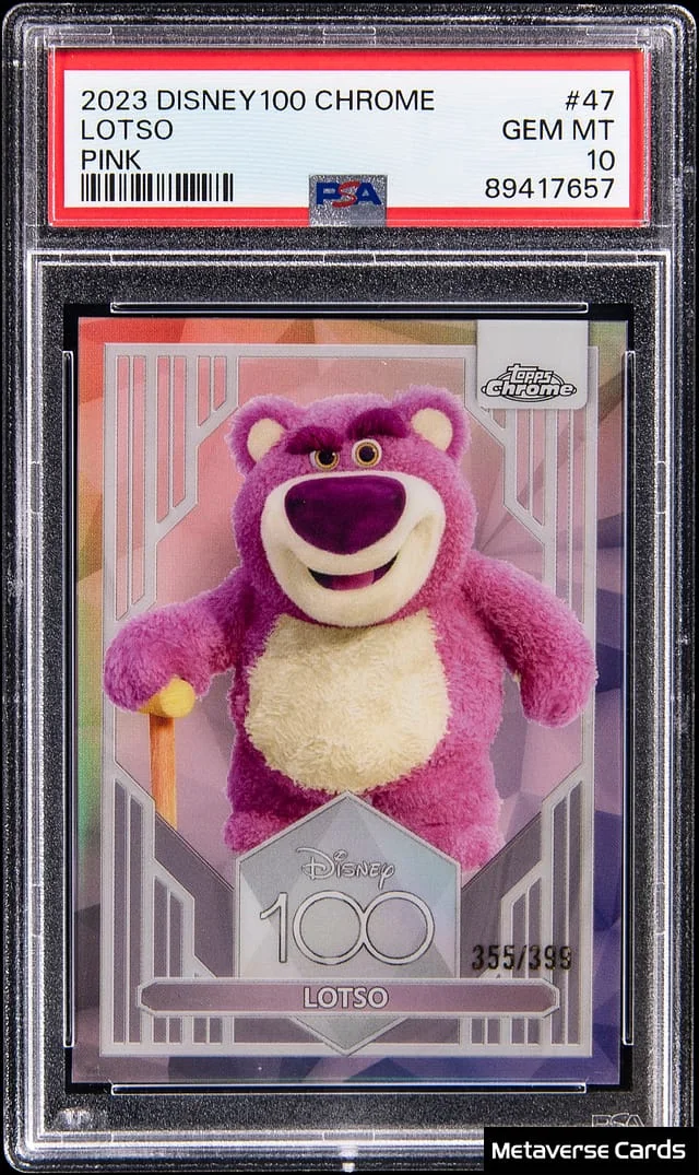 2023 Topps Chrome Lotso Disney 100 Pink Refractor #47 card image