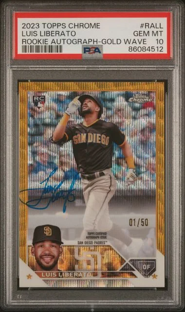 2023 Topps Chrome Luis Liberato Autograph Aqua Wave #RALL card image