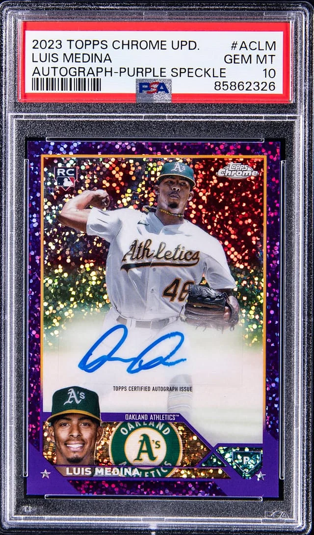 2023 Topps Chrome Luis Medina Autograph Purple Speckle #ACLM card image
