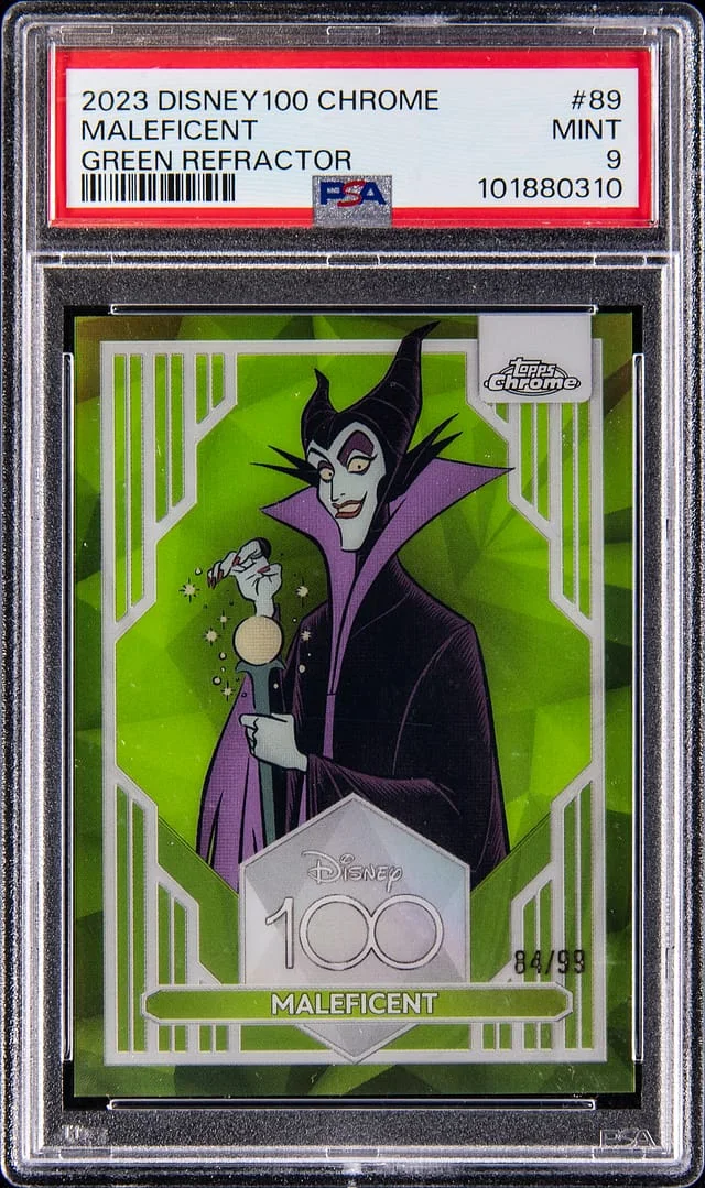 2023 Topps Chrome Maleficent Disney 100 Green Refractor #89 card image