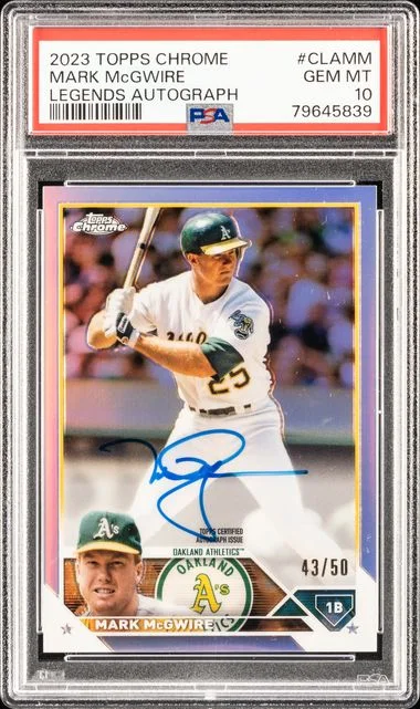 2023 Topps Chrome Mark McGwire Topps Chrome Legends Autograph #CLA-MM card image