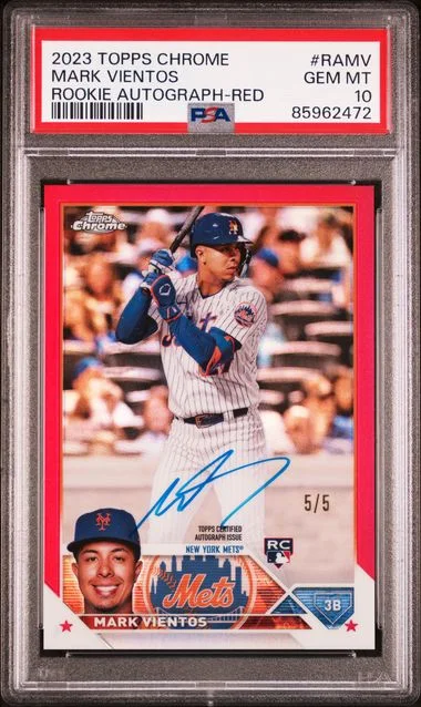 2023 Topps Chrome Mark Vientos Autograph Red #RAMV card image