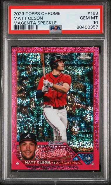 2023 Topps Chrome Matt Olson Blue Wave #163 card image