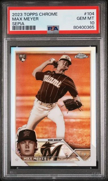 2023 Topps Chrome Max Meyer Sepia #104 card image