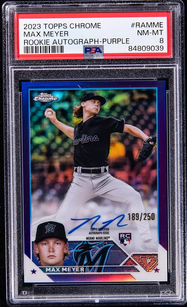 2023 Topps Chrome Max Meyer Autograph Purple #RAMME card image