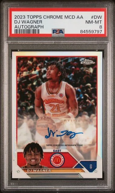 2023 Topps Chrome Mcdonald's All-American Autographs Dw Dj Wagner #no-number card image