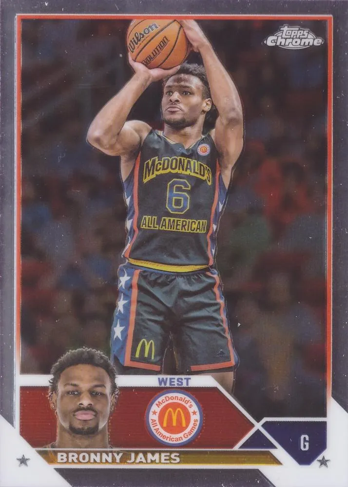 2023 Topps Chrome McDonald's All American Bronny James #20 card image
