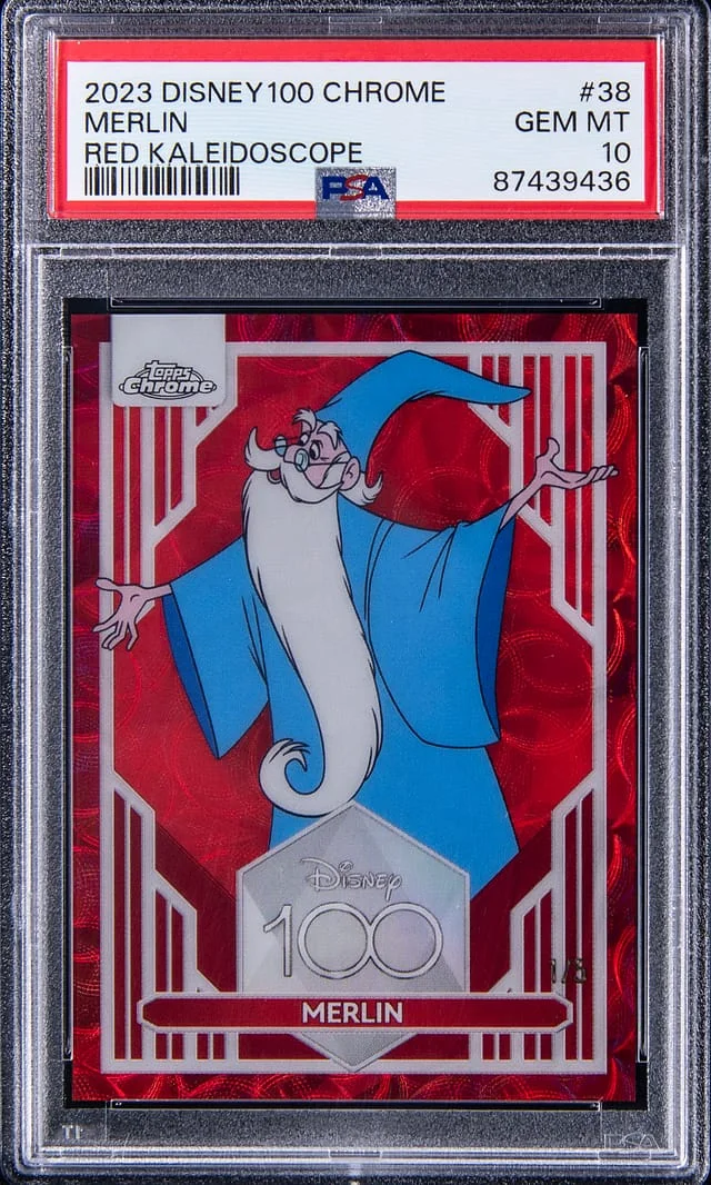 2023 Topps Chrome Merlin Disney100 Red Kaleidoscope #38 card image