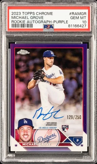 2023 Topps Chrome Michael Grove Autograph Purple #RA-MGR card image