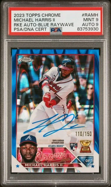 2023 Topps Chrome Michael Harris II Autograph Blue Raywave #RAMH card image