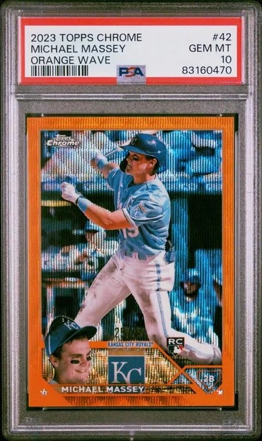 2023 Topps Chrome Michael Massey Orange Wave #42 card image