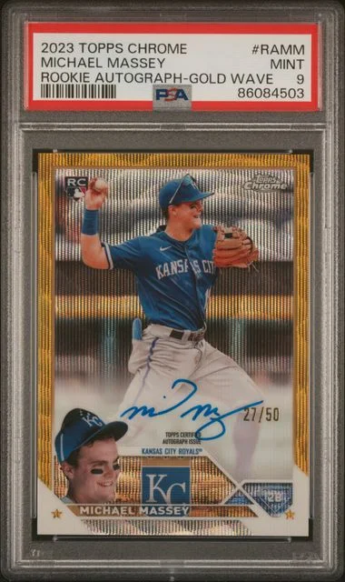 2023 Topps Chrome Michael Massey Autograph Gold Wave #RAMM card image