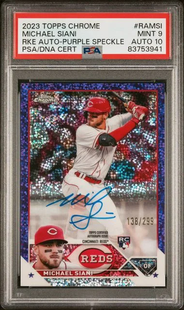 2023 Topps Chrome Michael Siani Autograph Gold Wave #RAMSI card image