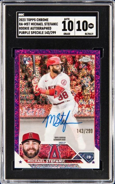 2023 Topps Chrome Michael Stefanic Autographed - Purple Speckle - 143/299 #RA-MST card image