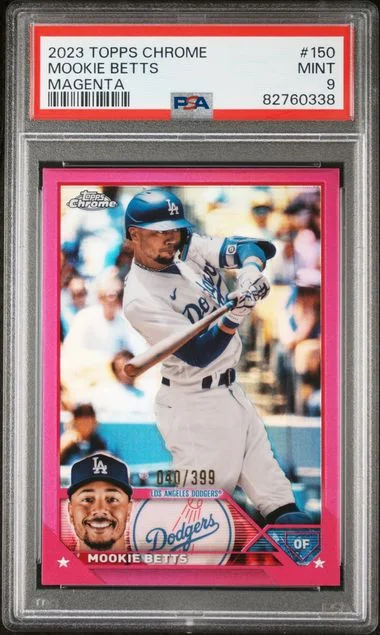 2023 Topps Chrome Mookie Betts Magenta #150 card image