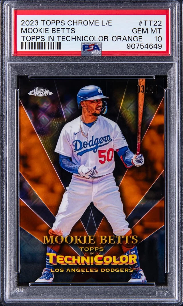 2023 Topps Chrome Mookie Betts Logo Edition Topps in Technicolor Orange #TT22 card image