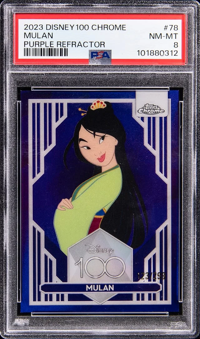 2023 Topps Chrome Mulan Disney 100 Purple Refractor #78 card image