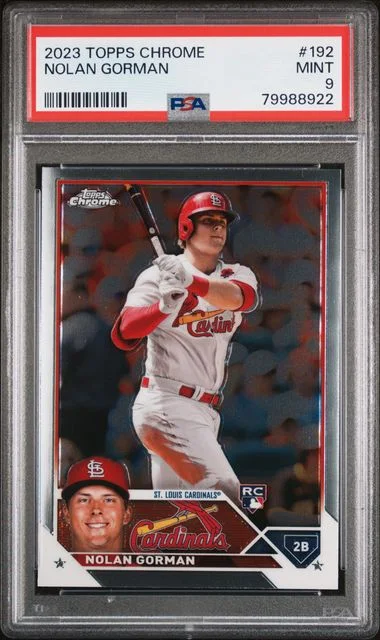 2023 Topps Chrome Nolan Gorman Blue Sonar #192 card image