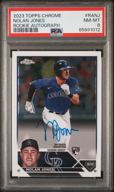 2023 Topps Chrome Nolan Jones Autograph #RA-NJ card image