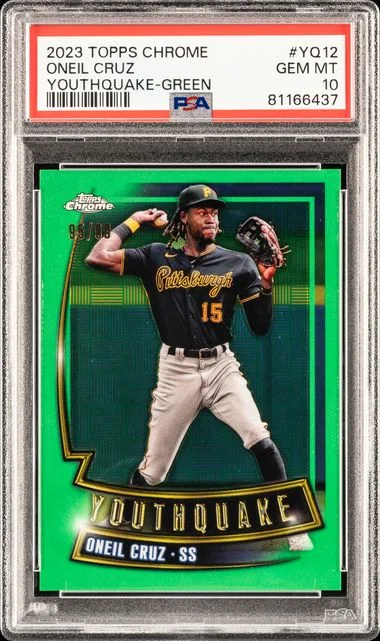 2023 Topps Chrome Oneil Cruz Youthquake Green #Yq12 card image