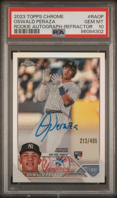 2023 Topps Chrome Oswald Peraza Autograph Refractor #RAOP card image