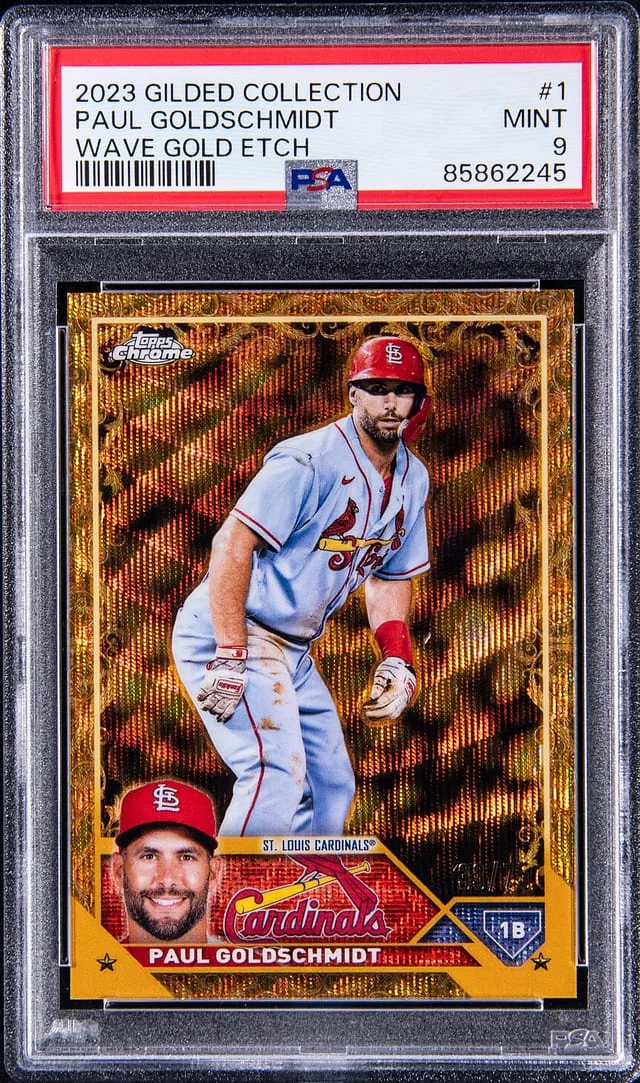 2023 Topps Chrome Paul Goldschmidt Gilded Collection Wave Gold Etch #1 card image