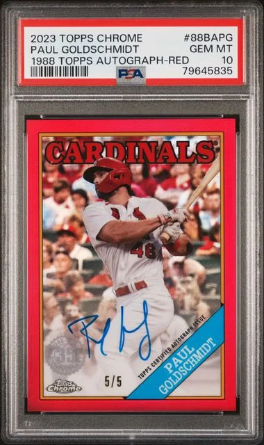 2023 Topps Chrome Paul Goldschmidt 1988 Topps Autograph Red #88BA-PG card image