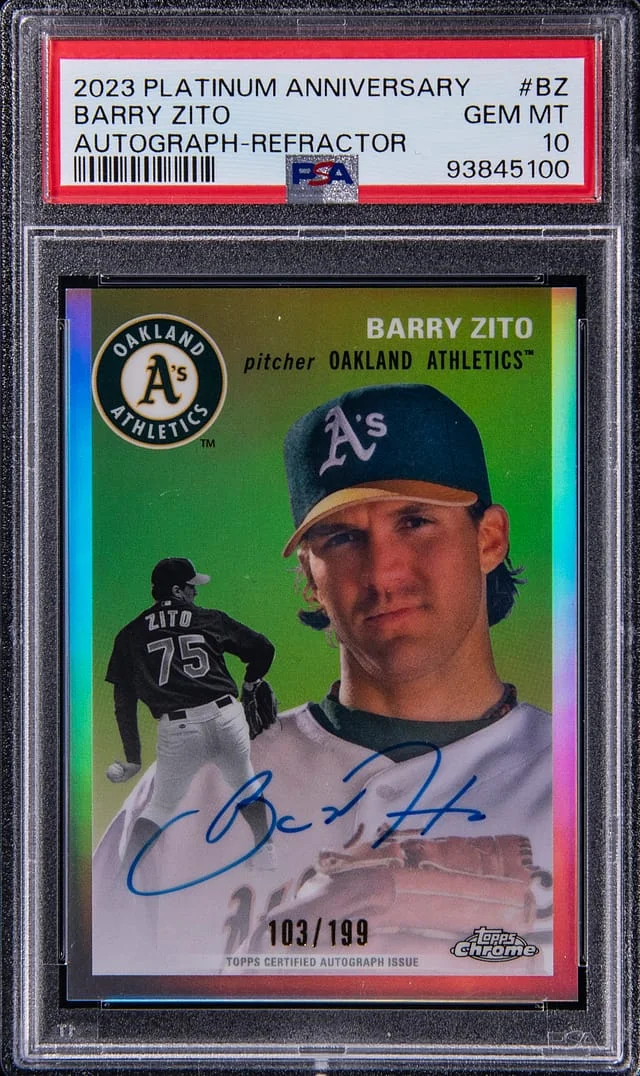 2023 Topps Chrome Platinum Anniversary Barry Zito Autograph Refractor #BZ card image