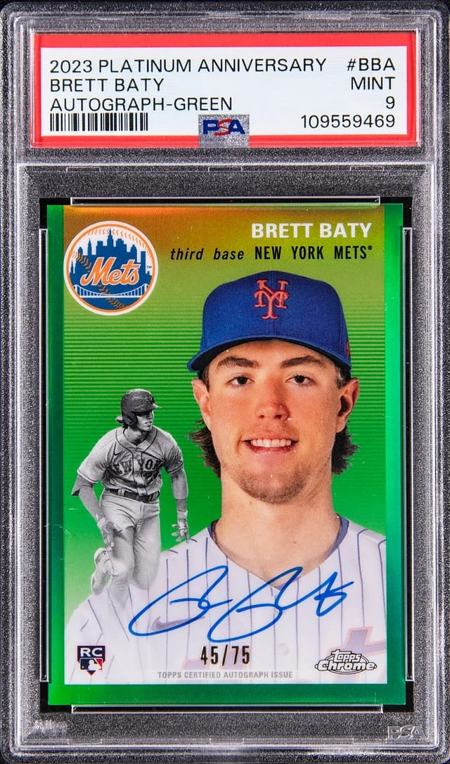 2023 Topps Chrome Platinum Anniversary Brett Baty Autograph Green #BBA card image