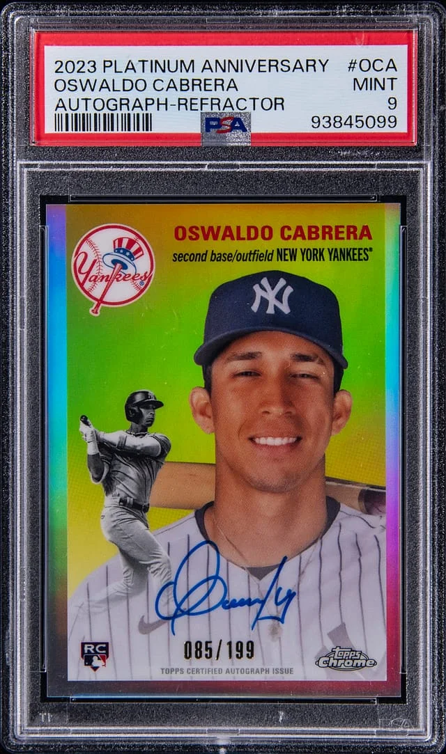 2023 Topps Chrome Platinum Anniversary Oswaldo Cabrera Autograph Refractor #OCA card image