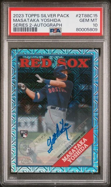 2023 Topps Chrome Promo Series 2-Autograph 2T88C15 Masataka Yoshida Silver Pack #1988 card image