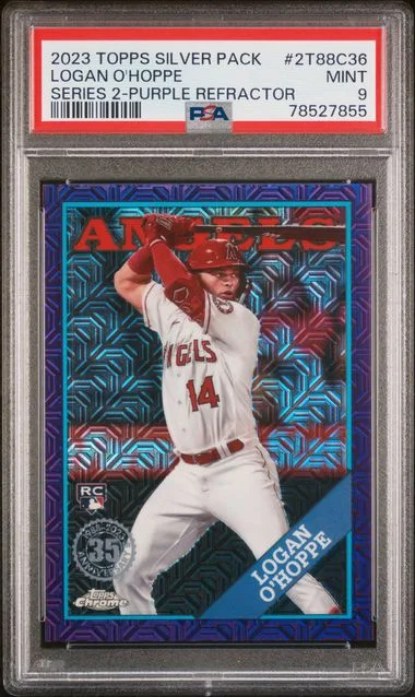2023 Topps Chrome Promo Series 2-Purple Refractor 2T88C36 Logan O'Hoppe Silver Pack #1988 card image
