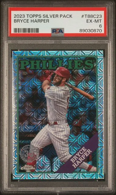 2023 Topps Chrome Promo T88C23 Bryce Harper Silver Pack #1988 card image