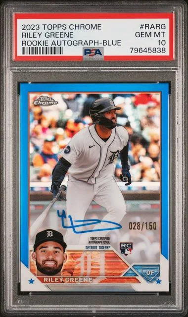 2023 Topps Chrome Riley Greene Autograph Blue #RA-RG card image