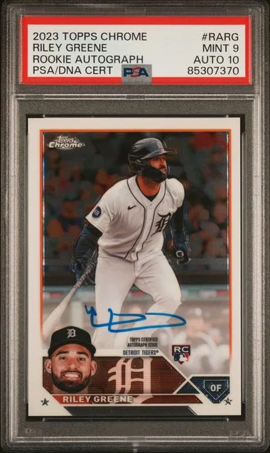 2023 Topps Chrome Riley Greene Autograph Refractor #RARG card image