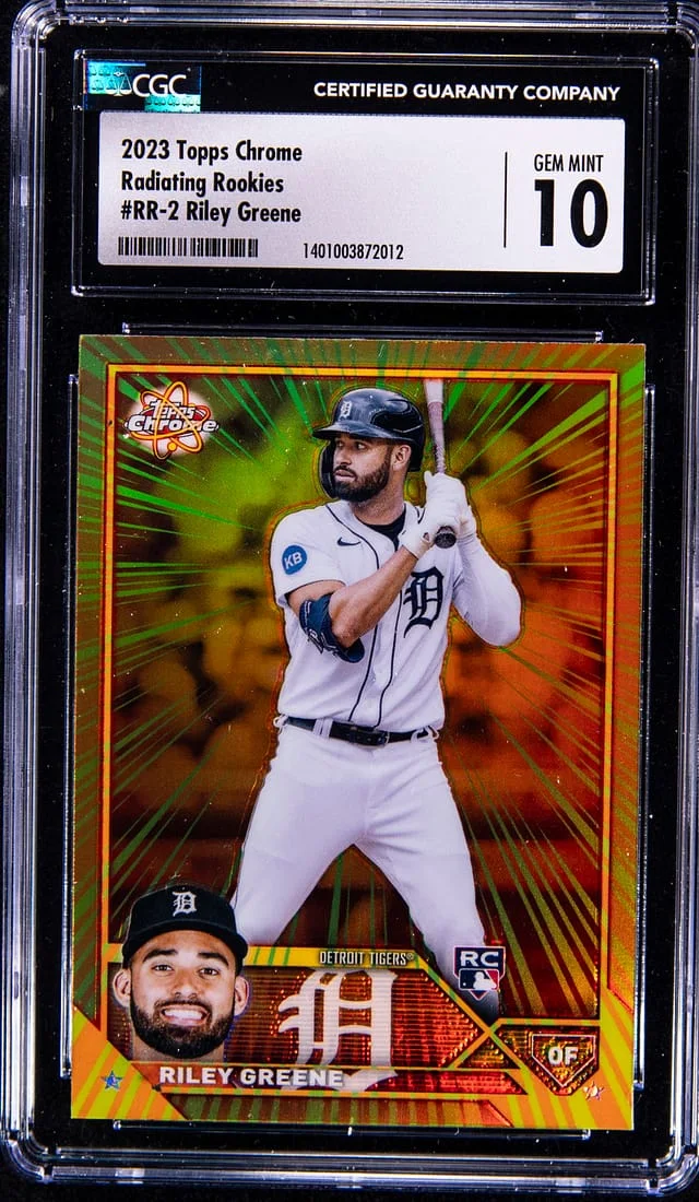 2023 Topps Chrome Riley Greene Radiating Rookies #RR-2 card image