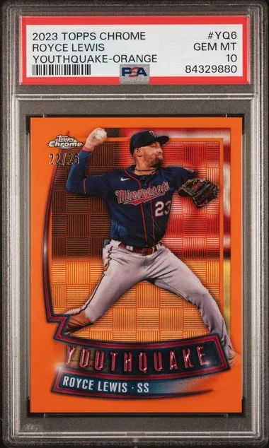 2023 Topps Chrome Royce Lewis Youthquake Orange #YQ6 card image