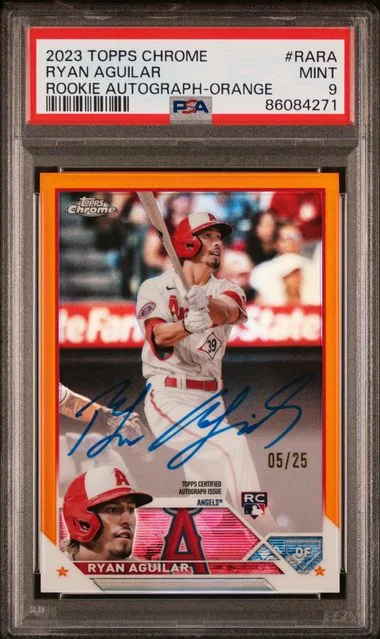2023 Topps Chrome Ryan Aguilar Autograph Orange #RA-RA card image