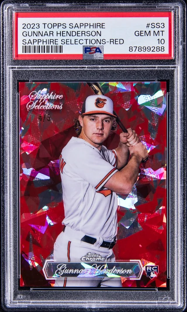 2023 Topps Chrome Sapphire Edition Gunnar Henderson Sapphire Selections Red Refractor #SS-3 card image