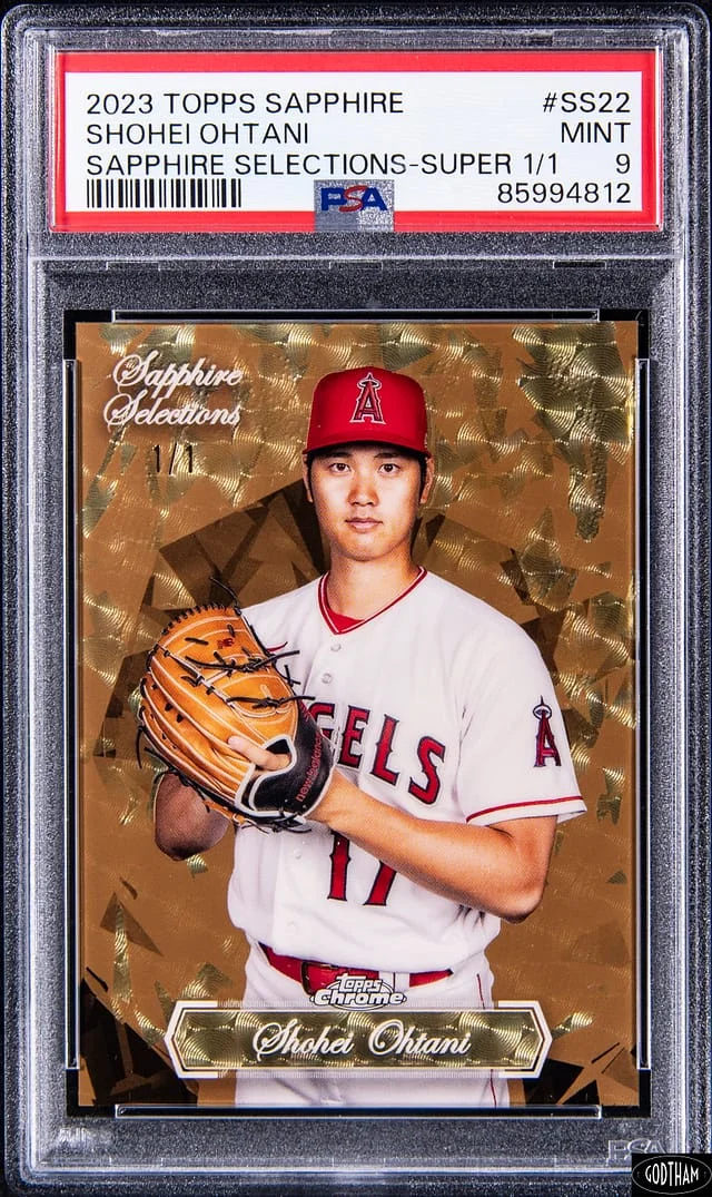 2023 Topps Chrome Sapphire Edition Shohei Ohtani Sapphire Selections SuperFractor #SS-22 card image