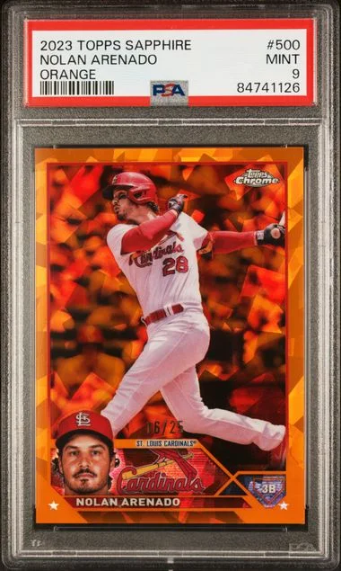 2023 Topps Chrome Sapphire Nolan Arenado Orange #500 card image