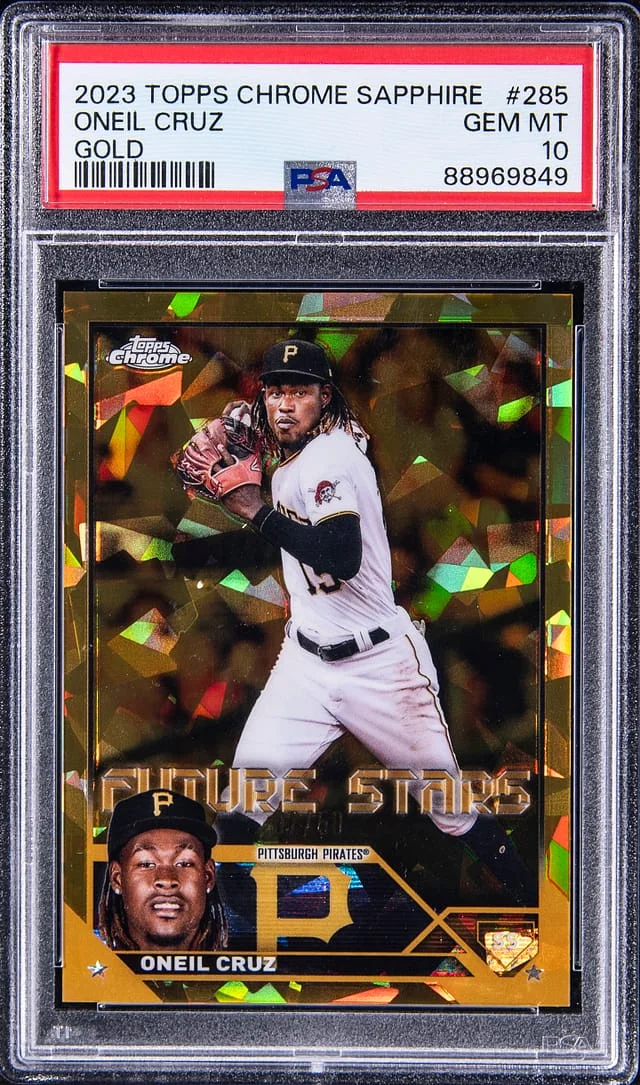 2023 Topps Chrome Sapphire Oneil Cruz Gold #285 card image