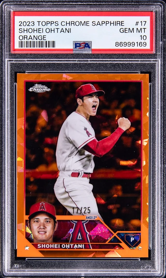 2023 Topps Chrome Sapphire Shohei Ohtani Orange #17 card image
