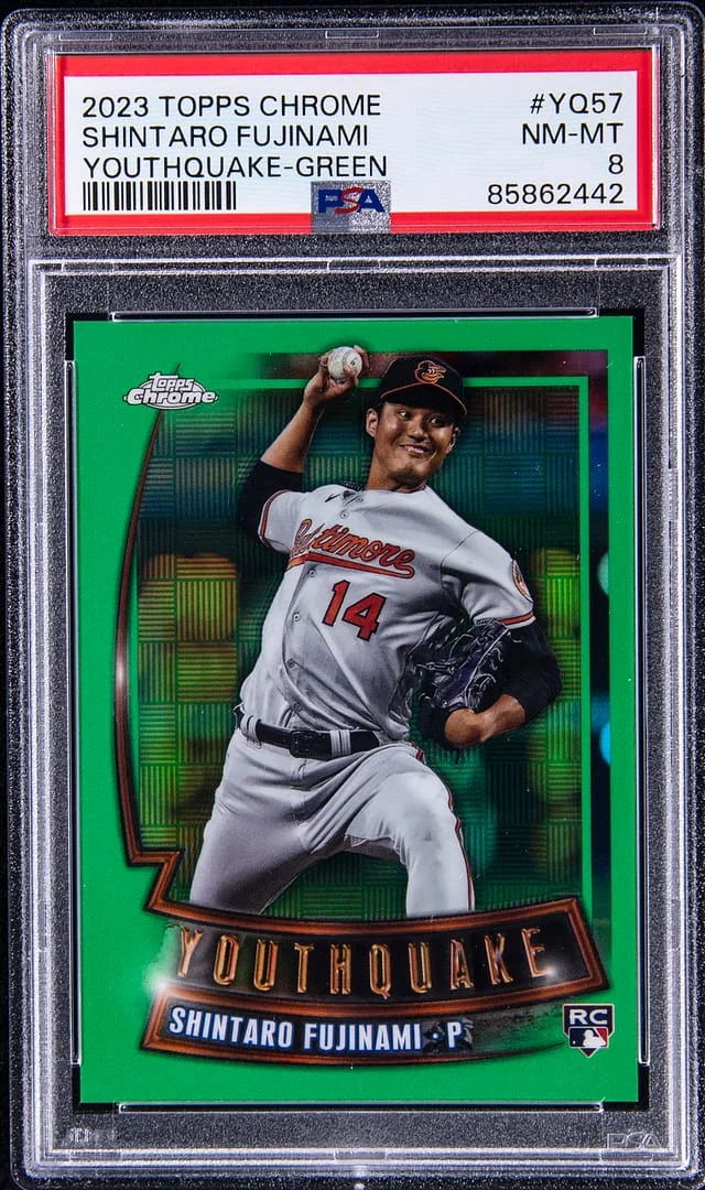 2023 Topps Chrome Shintaro Fujinami Youthquake Green #YQ57 card image