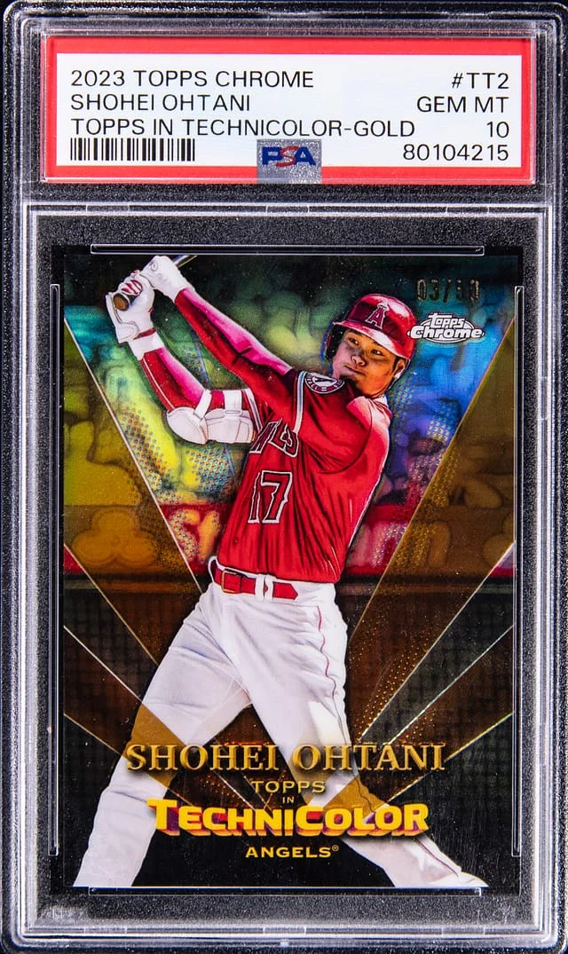 2023 Topps Chrome Shohei Ohtani Topps in Technicolor Gold #TT2 card image